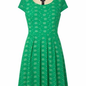 Enfocus Studio Green Eyelet Fit & Flare Dress Size 14